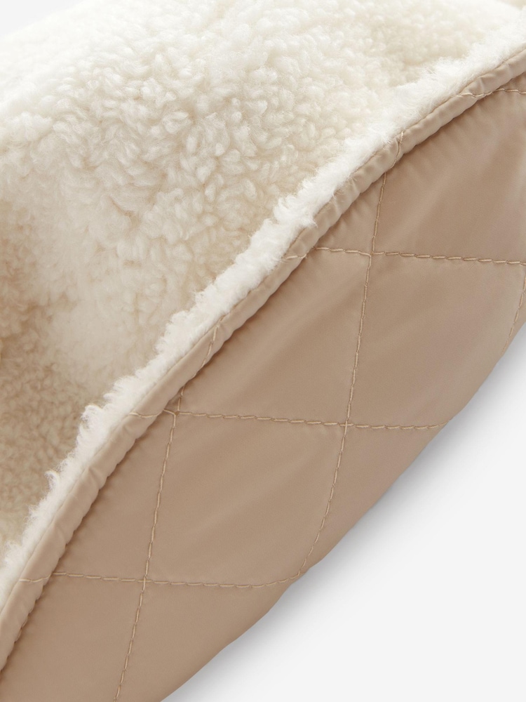Ecru Cream Reversible Borg Bucket Hat - Image 7 of 7