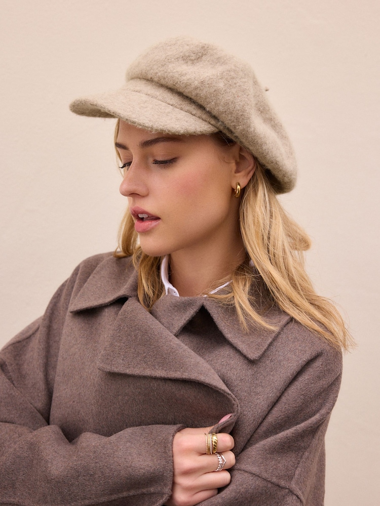 Mink Brown Baker Boy 100% Cotton Hat - Image 1 of 6