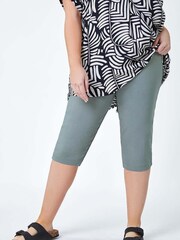 Roman Green Curve Knee Length Stretch Shorts - Image 1 of 5