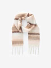 Neutral/Ecru Stripe Skinny Heavyweight Blanket Scarf - Image 5 of 7