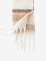 Neutral/Ecru Stripe Skinny Heavyweight Blanket Scarf - Image 6 of 7