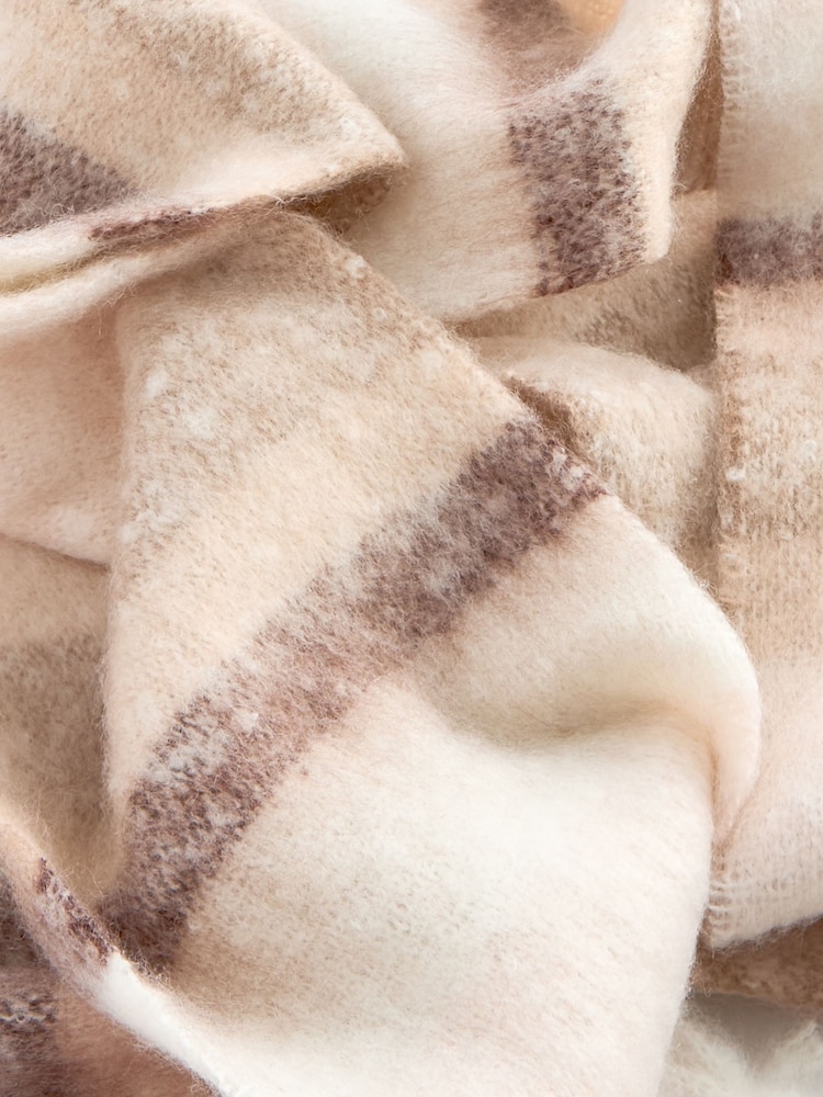 Neutral/Ecru Stripe Skinny Heavyweight Blanket Scarf - Image 7 of 7
