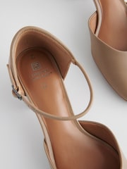 Taupe rjava - Forever Comfort® Leather Round Toe Block čevlji z visoko peto - Slika 5 iz 6