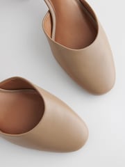 Taupe rjava - Forever Comfort® Leather Round Toe Block čevlji z visoko peto - Slika 6 iz 6