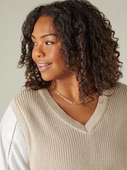 Live Unlimited Beige Knitted Tank Top - Image 3 of 5