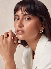 Gold Tone Chain Link Stud Earrings - Image 1 of 5