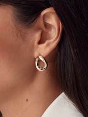 Gold Tone Chain Link Stud Earrings - Image 2 of 5