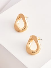 Gold Tone Chain Link Stud Earrings - Image 5 of 5