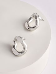 Silver Tone Chain Link Stud Earrings - Image 4 of 4