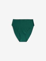 Green Full Brief No VPL Scallop Edge Knickers - Image 4 of 4