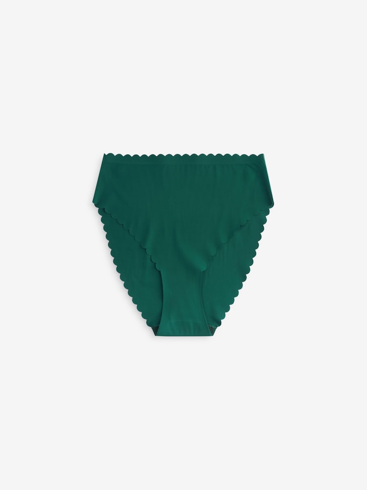 Green Full Brief No VPL Scallop Edge Knickers - Image 4 of 4 Green Full Brief No VPL Scallop Edge Knickers - Image 4 of 4