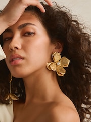 Goldfarben - Mismatch Flower Drop Earrings Made With Recycled Iron and Zinc - Bild 2 von 6