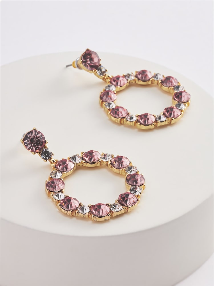 Pink - Glitzernde Tropfen-Ohrringe aus recyceltem Zink - Bild 3 von 3