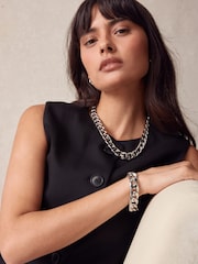 Silver Tone Chunky Chain Bracelet - Image 1 of 5