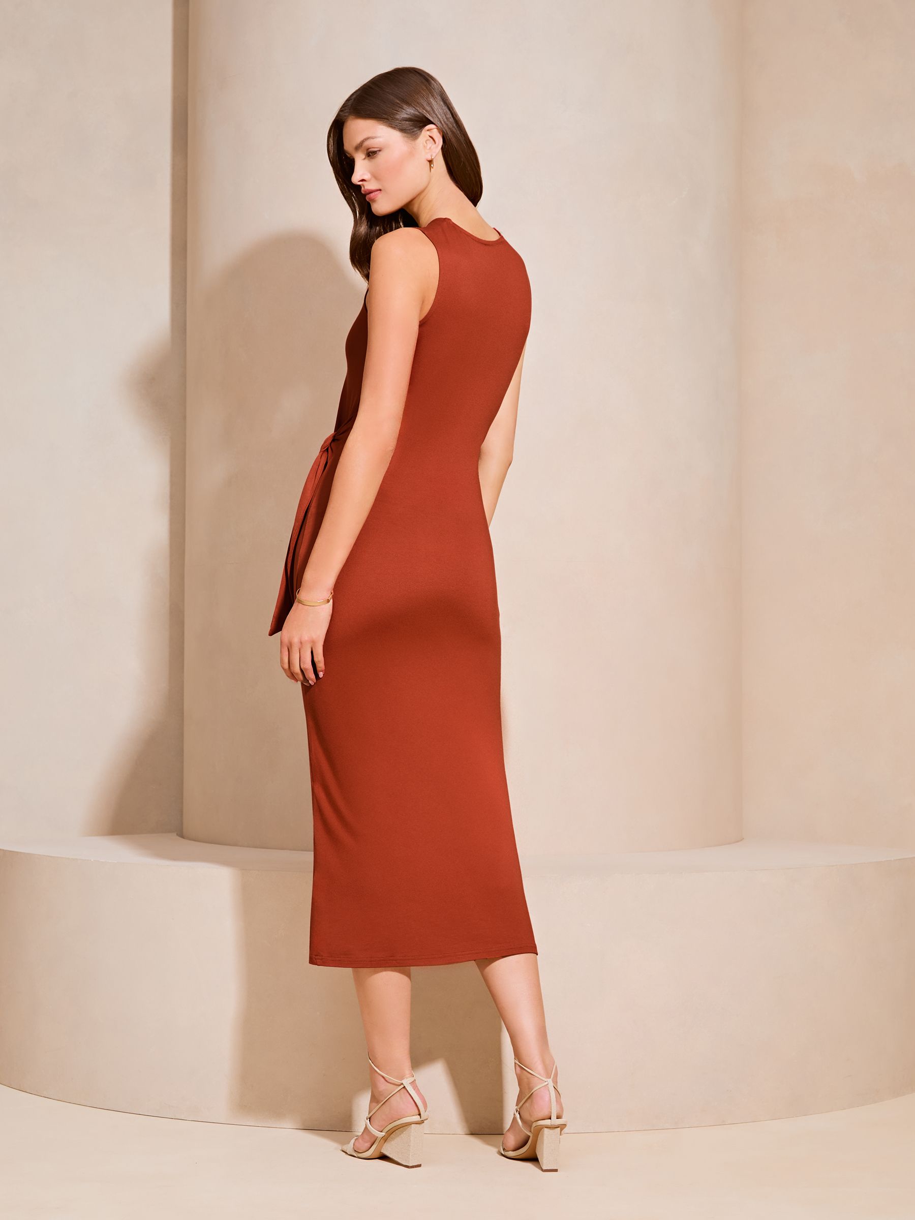Buy Lipsy Red Sleeveless Racer Tie Side Jersey Midi Dress