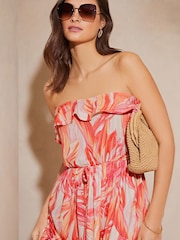 Roz - Lipsy Bandeau Volănașe Summer Holiday Jersey Mini Rochie - Image 4 of 4