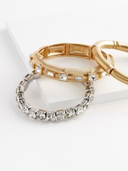 Gold Tone Sparkle Stretch Bracelet Pack Made With Recycled Zinc - Image 4 of 4