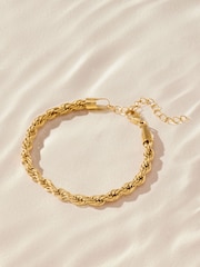 Gold Tone Stainless Steel Twist Chain Bracelet - Image 5 of 7
