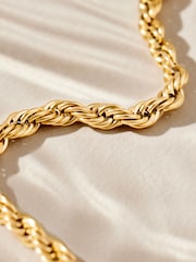 Gold Tone Stainless Steel Twist Chain Bracelet - Image 6 of 7