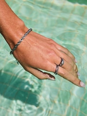 Silver Tone Stainless Steel Twist Chain Bracelet - Image 1 of 7