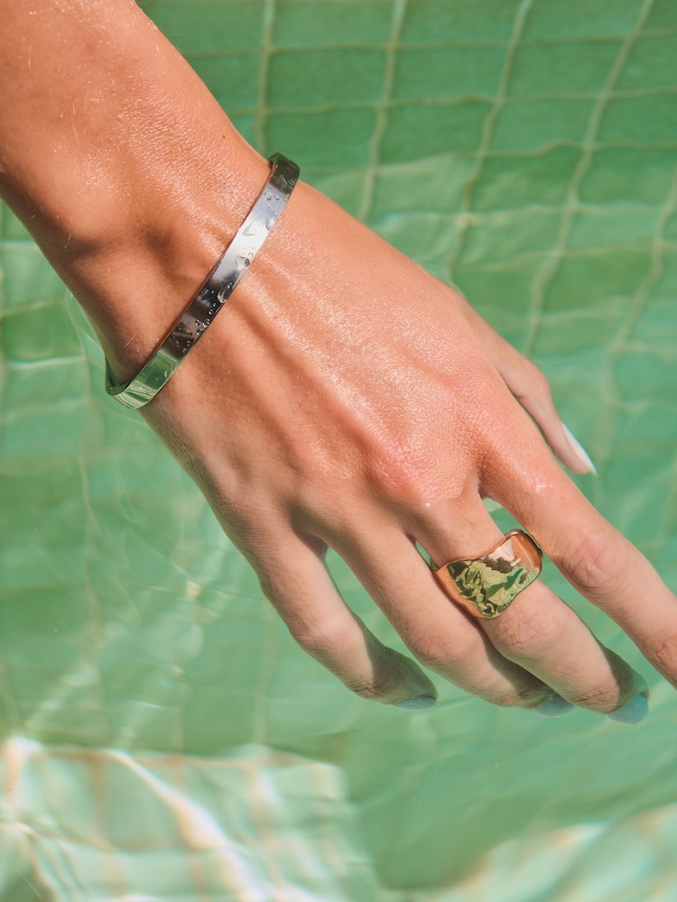 Silver Tone Stainless Steel Bangle - Image 1 of 7