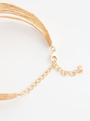 Gold Tone Chunky Flower Choker Necklace Made With Recycled Iron - Image 6 of 6