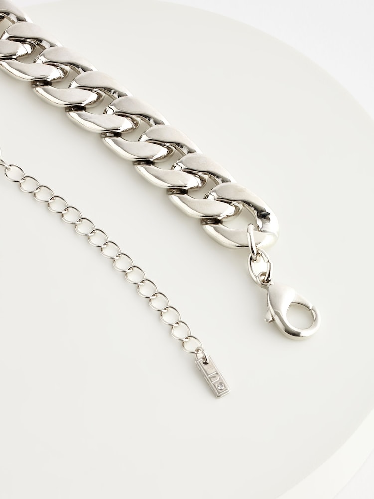 Silver Tone Chunky Chain Necklace - Image 5 of 5