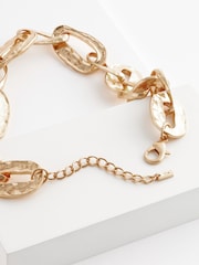 Gold Tone Chunky Molten Chain Necklace - Image 5 of 5
