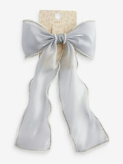 Silver Tone Pearl Bow Clip - Image 5 of 6
