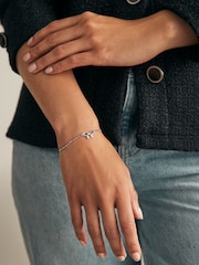 Sterling Silver Bow Clip Fastening Bracelet - Image 2 of 4
