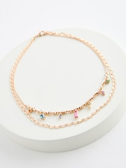 Gold Tone Delicate Sparkle Multilayer Necklace Made With Recycled Zinc And Brass - Image 3 of 4