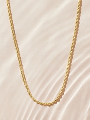 Gold Tone Stainless Steel Twist Chain Necklace - Image 4 of 7