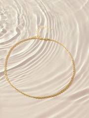Gold Tone Stainless Steel Twist Chain Necklace - Image 5 of 7