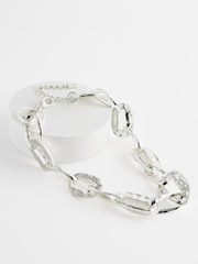 لون فضي - Chunky Molten Chain Necklace - صورة 5 من 6