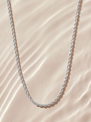 Silver Tone Stainless Steel Twist Chain Necklace - Image 4 of 7