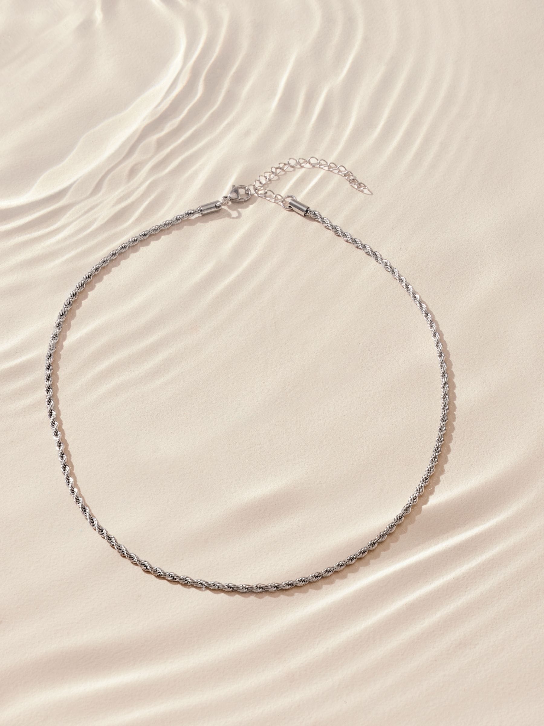 Buy Silver Tone Stainless Steel Twist Chain Necklace from Next