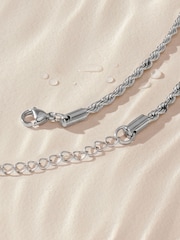 Silver Tone Stainless Steel Twist Chain Necklace - Image 7 of 7