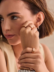 Gold Tone Recycled Metal Chunky Sparkle Molten Rings - Image 2 of 4