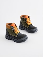 Green Bump Toe Lace Detail Boots with Inside Zip - Image 5 of 6
