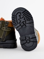Green Bump Toe Lace Detail Boots with Inside Zip - Image 6 of 6
