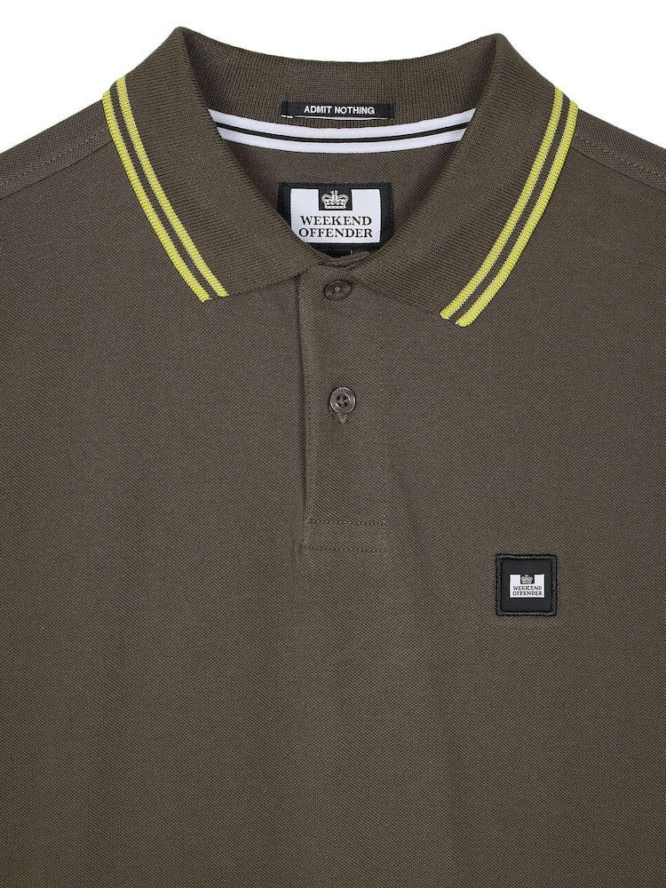 Weekend Offender Mens Levanto Tipped Short Sleeve Logo Polo Shirt - Image 5 of 6