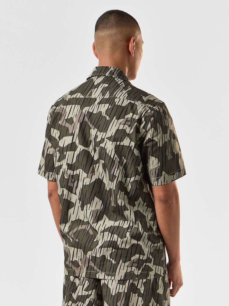 Weekend Offender Mens Green Castle Rain Camo Monuriki Camo Shirt - Image 2 of 2 Weekend Offender Mens Green Castle Rain Camo Monuriki Camo Shirt - Image 2 of 2