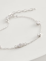 Sterling Silver Oval Cubic Zirconia Sparkle Bracelet - Image 4 of 4