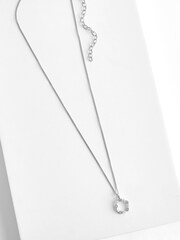 Sterlingsilber - Halskette mit kreisförmigem Zirkon-Anhänger - Bild 2 von 3