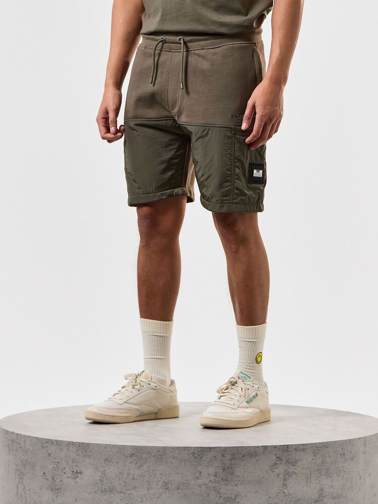 Weekend Offender Mens Green Azeez Jog 100% Cotton Shorts - Image 1 of 5