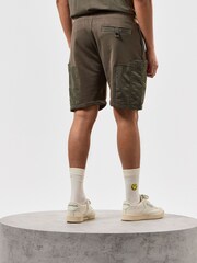Weekend Offender Mens Green Azeez Jog 100% Cotton Shorts - Image 2 of 5