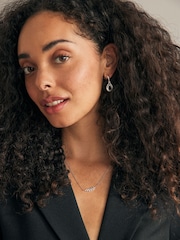 Sterling Silver Leaf Cubic Zirconia Necklace - Image 2 of 5