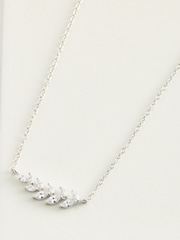 Sterling Silver Leaf Cubic Zirconia Necklace - Image 4 of 5