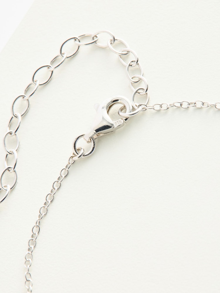 Sterling Silver Leaf Cubic Zirconia Necklace - Image 5 of 5