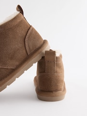 Tan Brown Lace Up Warm Lined Suede Boots - Image 3 of 5
